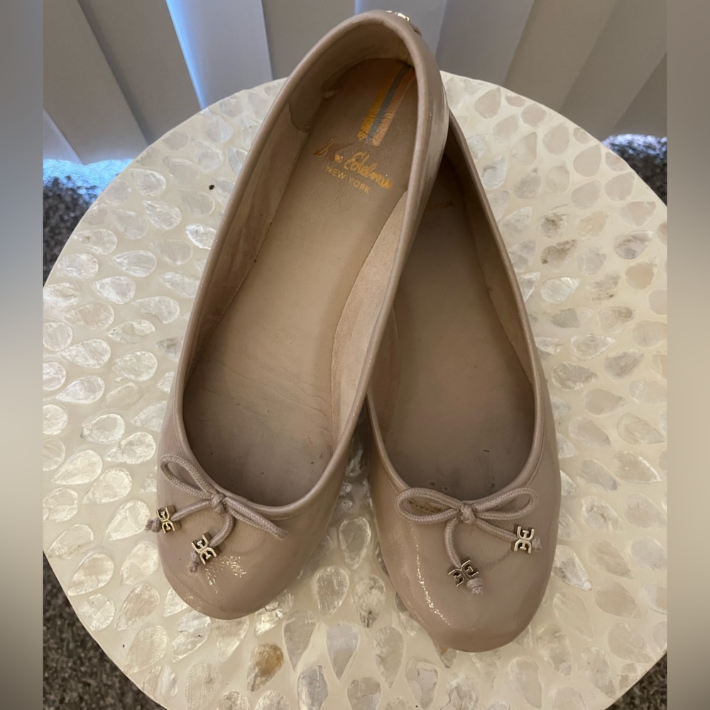 Sam Edelman Taupe Ballet Flats with Bow Accent